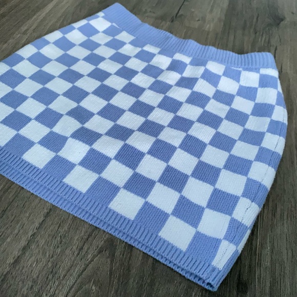 Y2K Hollister CA Ultra High Rise Purple & White Checkered Mini Skirt - Picture 5 of 7